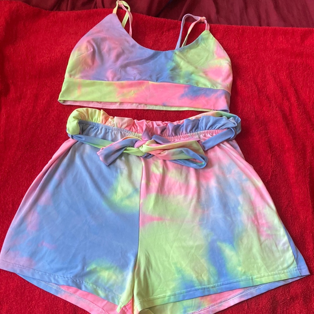 Tie-dye two-piece Women swimsuit size large